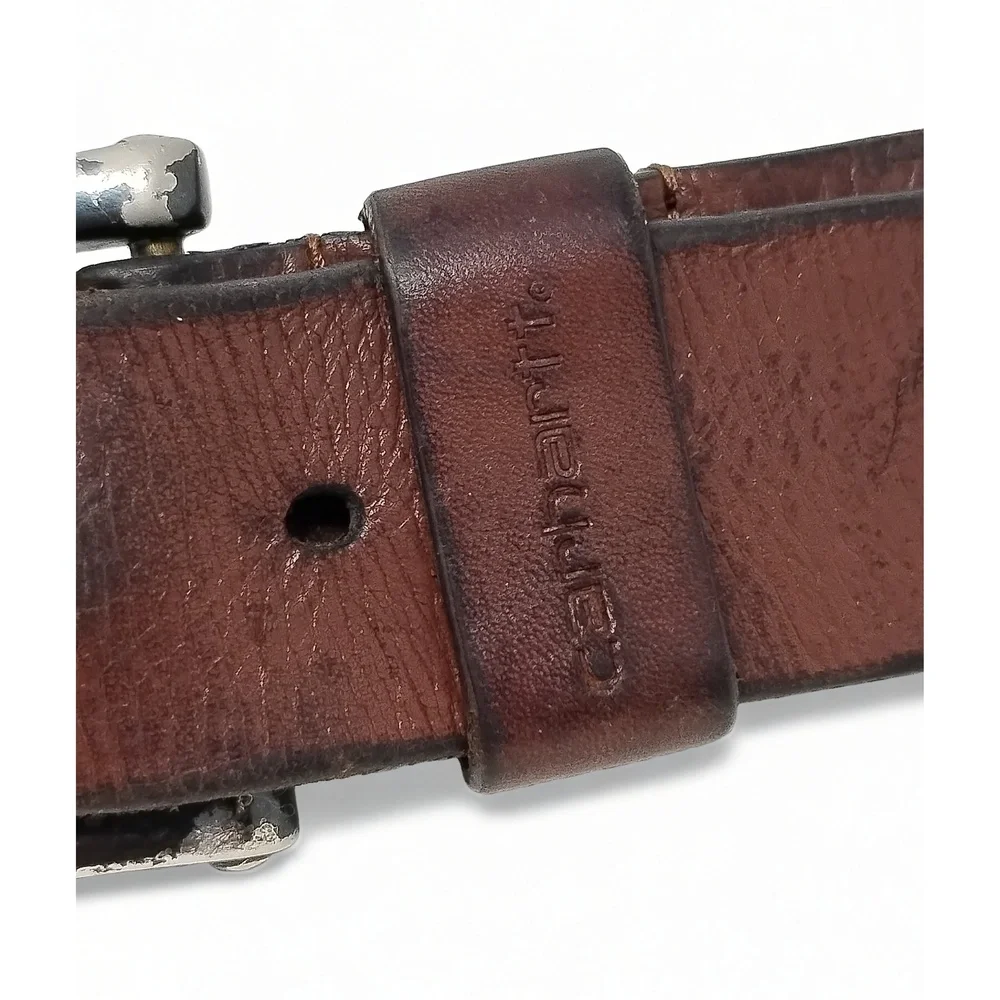 Carhartt 2203 Leather Belt Size 38 Mens Utility Workwear Minimalist Streetwear